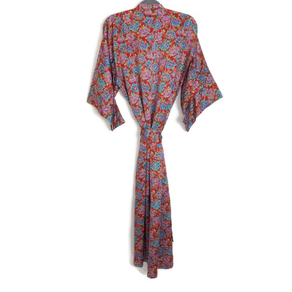 Colorful Floral Handmade Kimono Robe - Picture 2 of 9